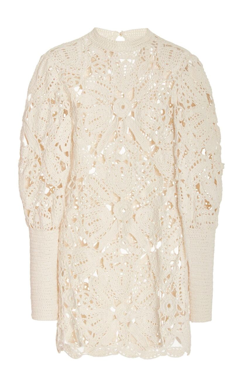 ULLA JOHNSON Aamina Cotton Pullover Mini Dress - S - Neutral